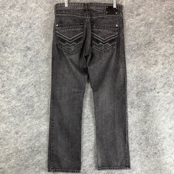 Vintage Brass Slim Straight Jeans 32x32 Men's Denim Gray Adults Zipper Fly - Picture 7 of 10